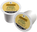 Twinings Lemon & Ginger Herbal Tea K-Cup Pods for Keurig, 24 Count (Pack of 1), Tangy & Spicy, Naturally Caffeine-Free, Enjoy Hot or Iced