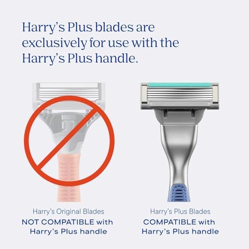HARRY'S PLUS: Starter Shaving Kit for Men - Premium Handle, 5 Razor Blade Cartridges, 2 oz Foaming Shave Gel & Travel Cover, Advanced Pivoting System - Clay