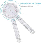 Goniometer Set 3 Pieces of 6/8/12 Inch Occupational Physical Therapy Protractor Tool Measurement Angle Ruler Kit Plastic 360 Degree Universal (3pc)