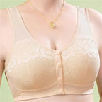 Posy Bra for Seniors Front Closure No Underwire Seamless Fall Comfy Breathable Bras for Older Women Push Up Bralettes
