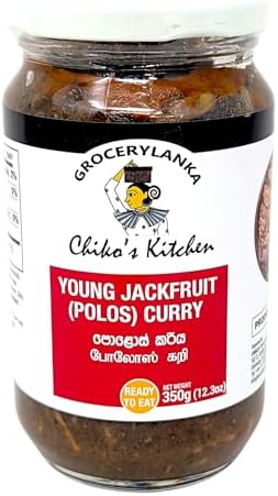 Polos Curry 350g (12.3 oz) by Chiko’s Kitchen – Authentic Sri Lankan Young Jackfruit Curry in Traditional Spices | Ready to Eat