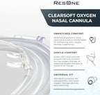 ResOne 2Ft Soft Adult Oxygen Nasal Cannula 1-Pack - Curved Prongs, Crush-Resistant Tubing - Nasal Tubes, Oxygen Concentrator Supplies - Soft Curved Nose Piece, Standard Size, Standard Flow 6 LPM