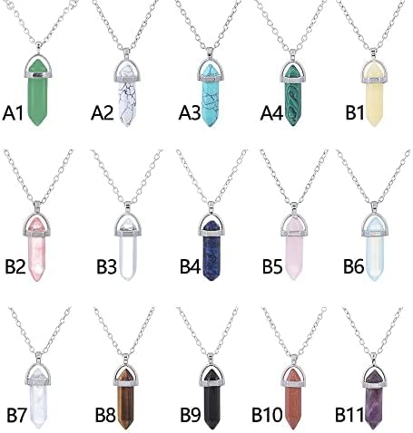 Healing Hexagonal Point Pendulum Jewelry Accessories Natural Crystal Necklace Stone Pendant Quartz chain(B2)