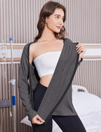 Deyeek Post Shoulder Surgery Shirts for Women Full Tear Away 2 Side Snaps After Rotator Cuff Chemo Port Adaptive Clothing