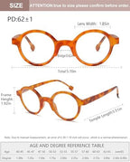 Round Reading Glasses for Women Men, Blue Light Blocking Readers, Lightweight Computer Eyeglasses for Books, Screens