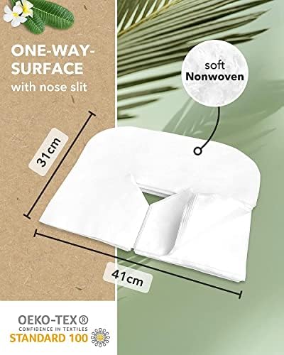 Zen Premium Disposable Face Cradle Covers for Massage Tables & Chairs - (200) 60 GSM, Ultra Soft, Luxurious & Medical-Grade Fleece Headrest Topper Sheets & Face Covers - Non-Sticking
