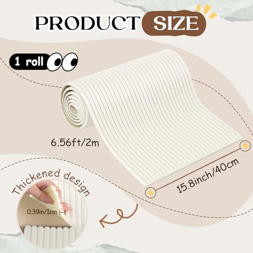 15.8 x 78.7 Inch Anti Collision Wall Padding for Kids Padded Wall Panels 3D DIY Headboard for Autism Playroom Nursery Bedroom Living Room Corner Guards (1 Roll, White)