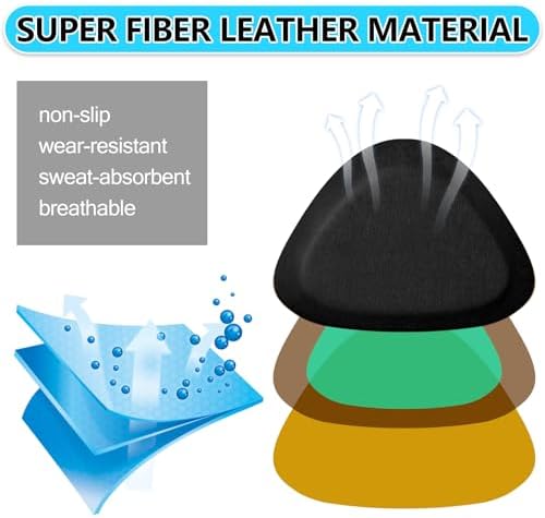 4 Pair Leather Heel Pads, Heel Grips Liner Cushions for Pain Relief, Inserts for Women/Men Loose Shoes Improved Shoe Fit and Comfort (Black)