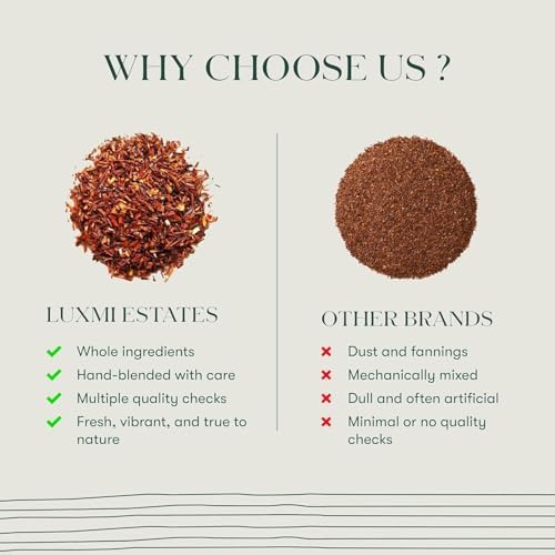 Luxmi Estates - Rooibos Chai - Rooibos Tea with Spices - Loose Leaf - 100g, 3.52 Oz (50 Cups), Limited Fall Tea with Cinnamon, Cardamom and Clove, Perfect for Relaxation