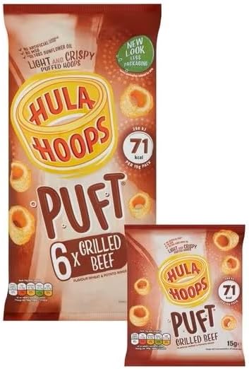 Hula Hoops Puft Beef 15g x - 6 per pack (0.2lbs)