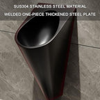 Black 304 Stainless Steel Urinal, Wall Mounted Men's Bathroom Urinal with Sensor Flush Valve, Commercial High Efficiency Flush Urinal, for Bathrooms, Hotels, Shopping,