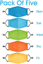 comfso 5Pack (S/XS) Child Kids Cloth Reusable Washable Face Mask Breathable with Adjustable Ear Loop