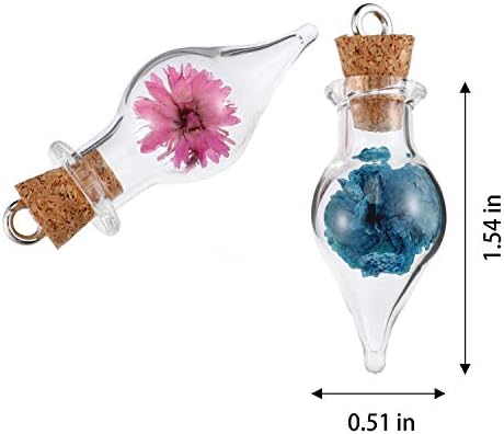 Patelai 30 Pieces Tiny Glass Bottles with Cork Mini Glass Potion Bottles with Lids Clear Small Wishing Jars with 20 Meters Hanging Rope or Birthday Party Favors DIY Art Crafts(Teardrop-Shaped)