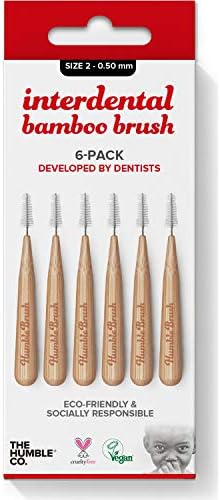 The Humble Co. Red Bamboo Interdental Brush, Size 2, Pack of 1