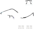 1 Pair Metal Frame Temple Arms Titanium Rimless Glasses Legs and Stainless Steel Nose Bridge Glasses Replacement Temple Eyewear Frame Temple with Double Rubber Plug（Black)