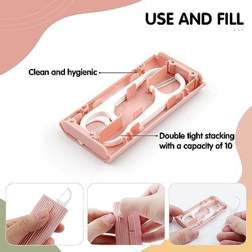 RAZOKO Dental Floss Portable Case, Storage 10 Picks Floss in Box,Floss Pick Dispenser for Cleaning Teeth and Oral Care,Toothpick Floss is Perfect for Dating,Travel,Hotels 2PCS