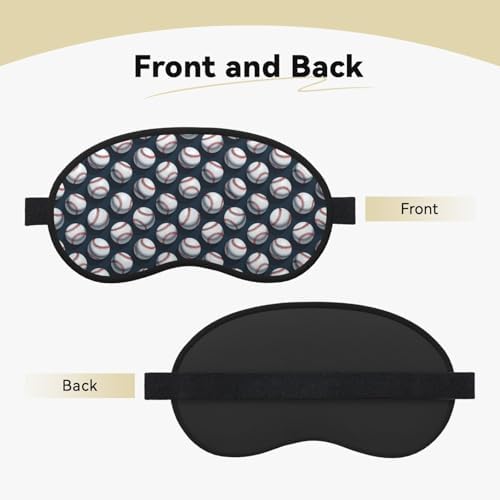 Baseball Softball Ball Print Sleep Mask, Eye Mask for Sleeping with Elastic Strap Soft Blackout Travel Eye Cover Zero Pressure Night Blindfold for Women Men