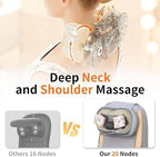 Shiatsu Neck and Back Massager with Heat,4D Kneading Back Massager for Pain Relief Deep Tissue,Back Massage for Chair, Adjustable Neck Massager with 20 Kneading Nodes,Gifts for Women Men
