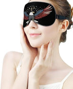 Blackout American Flag and Bald Eagle Patriotic Black Eye Covers for Sleeping Travel Airplane Home, Weighted Sleep Mask, Soft Night Blindfold with Adjustable Elastic Strap