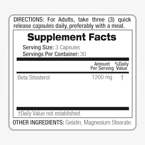 FITO MEDIC'S Lab | beta sitosterol| Plant sterols|240 Capsules |1200 mg | beta sitosterol Supplement | Ultra high Absorption.