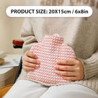 500ML Cute Plush Hot Water Bottle, Hot Water Hand Warmer, Hot Water Bag with Soft Cover for Pain Relief, Menstrual Cramps, Neck Shoulder, Soft Fluffy Hot Bag for Winter, Kids & Adults (2 PCS)
