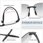 YIMI 2 Pairs Rimless Bifocal Reading Glasses UV Protection Sunglasses Classic Sun Readers for Men Women Retro Shade Eyewear