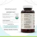 HerbEra Motherwort USDA Organic 120 Capsules | Natural Herbal Supplement | Certified Organic Vegetarian Capsules and Organic Motherwort (Leonurus Cardiaca) Dried Herb (120 Capsules)