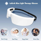 Light Therapy Glasses, Portable & Wearable UV-Free Blue Light Therapy Lamp, Natural Relief for Good Sleep, Happy Mood, Boost Energy and Jet Lag (Glasses-I)