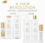 Dove Bond Strength Shampoo & Conditioner Set + Hair Serum Bundle – Repair Treatment for Damaged and Frizzy Hair (3 Piece Set)