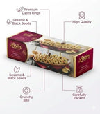 Leen Sesame with Black Seeds Dates Rings Maamoul with Sesame & Black Seeds, Traditional Arabic Cookies – 260g | Crunchy Pastry Filled with Sweet Date Filling