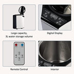 Sauna Steamer, Portable Steam Sauna Machine, 3L Stainless Steel Pot Generator, Home SPA Fumigation Steam Machine with Touch Button, Timer Display and Remote Control