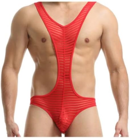 Gay Men's Suspender Jockstrap Bodywear One Piece Lingerie Bodysuit
