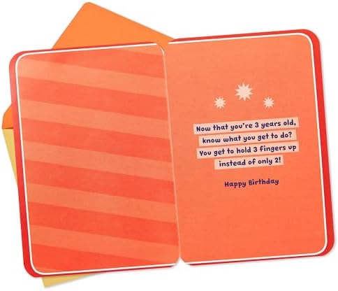 Hallmark 3rd Birthday Card for Kids (Fuzzy Number)