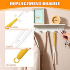 3 Pack Replacement Duster Handles – Compatible with Swiffer Duster Refills, Extendable & Detachable Mop Handles for Tight Spaces (Yellow)