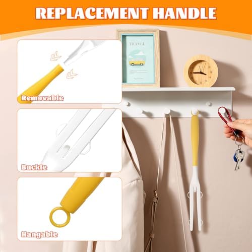 3 Pack Replacement Duster Handles – Compatible with Swiffer Duster Refills, Extendable & Detachable Mop Handles for Tight Spaces (Yellow)