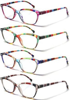 HEEYYOK 3.00 Reading Glasses Women Small Face 4-Pack Colorful Reader For Womens Cheaters Reading Ladies Lightweigth Flexible Spring Hinge