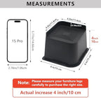 Bed Risers 4 inch Heavy Duty, 4 Pack Oversized Furniture Risers 6 inch, Black Bed Lifts Risers for Table, Sofa, Chair, Couch, Desk, Bed Frame Risers Supports Up to 6,500 Lbs