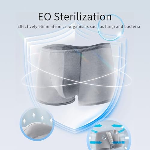 10 Pack Disposable Cotton Men Underwear for Travel Fitness Swimming Hotel Spa Hospital Stay Grey