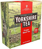 Yorkshire Tea, Red, Black Tea, String and Tagged Bags, 100 Count (Pack of 1), Refreshing, Satisfying, and Strong, Classic British Breakfast Blend, Caffeinated, Enjoy Hot or Iced, 100 Teabags