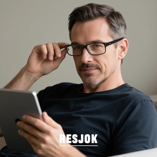 3Pairs Reading Glasses Men - Blue Light Blocking with Spring Hinge Square Readers for Men Women Anti Eyestrain