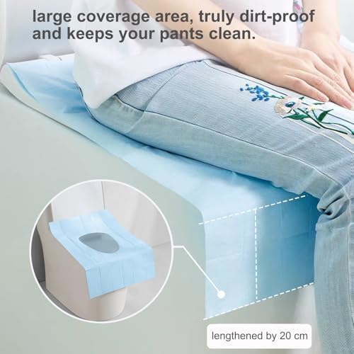 20pcs Quality Disposable Toilet Seat Covers Stick-On Non-Slip for Public Toilets Hospital Hotel, Portable Travel Toilet Seat Mats Pads Cushions for Man Woman Girls, Each Wrapped Individually