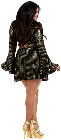 Dreamgirl womens Disco Babe Adult Costume, Black/Gold, 1X US