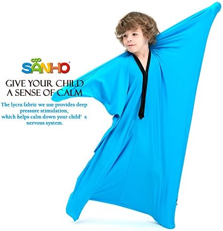 SANHO Sensory Sock Body Sock,Medium,Perfect for Children with Sensory Processing Disorder,Updated Version,Bright Blue