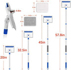 Baseboard Cleaner Tool with Handle, Wall Cleaner with Extendable Long Handle ,Door Frame Cleaning Tool Including 4 Reusable Cleaning Pads. Quick Clean Baseboard Cleaning, Ceiling and Wall.