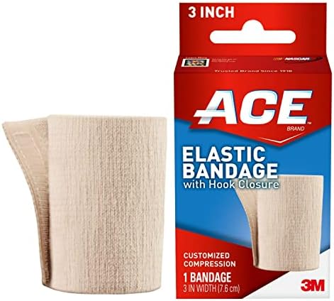 ACE Brand 3 inch Elastic Bandage with Hook Closure, 2-Pack, Great for Elbow, Ankle, Knee & More, Provide Support to Weak, Sore Muscles & Joint, Soft Elastic Material, Quality Design (207603-SIOC)