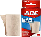 ACE Brand 3 inch Elastic Bandage with Hook Closure, 2-Pack, Great for Elbow, Ankle, Knee & More, Provide Support to Weak, Sore Muscles & Joint, Soft Elastic Material, Quality Design (207603-SIOC)