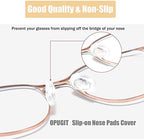 OPUGIT Eyeglass Nose Pad Covers, Slip-on Silicone Nose Pad for Glasses, Soft Eyeglass Repair Kit with Nose Piece Pads, Anti-Slip Eyewear Protective Covers Nose Bridge Pads(White,5 Pairs)