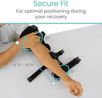 Vive Hinged Elbow Brace (Fits Right) - Range of Motion Support Sling Stabilizer for Dislocated Arm - ROM Adjustable Splint & Shoulder Strap - Post Tendon Injury & Surgery Pain Relief Recovery