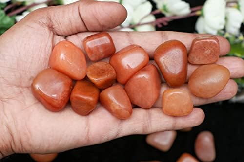 "ZAICUS 1LB Carnelian Tumbled Stones Polished Natural Healing Crystals for Chakra Balancing Feng Shui Energy, Reiki Meditation, Good Luck Stones for Home Decor Meaningful Gifts 20�25 mm"