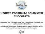 Footballs Solid Milk Chocolate - 1 Pound